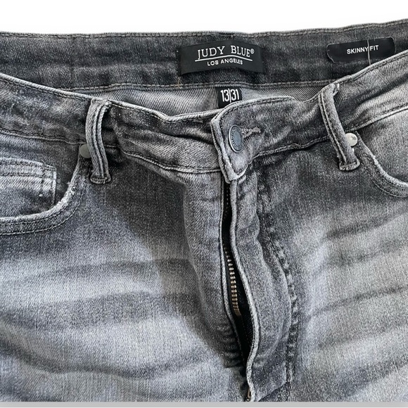Judy Blue Black Grey Faded Wash High Rise Skinny Jeans - Picture 4 of 6